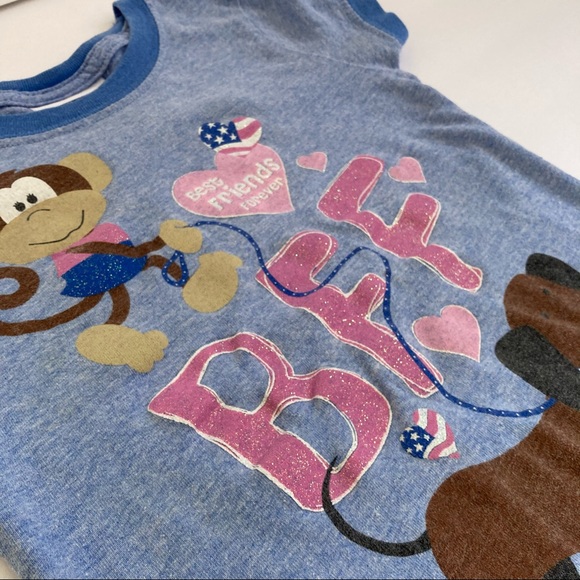 Girls Blue Short Sleeve Tee Shirt “BFF” - Picture 6 of 6
